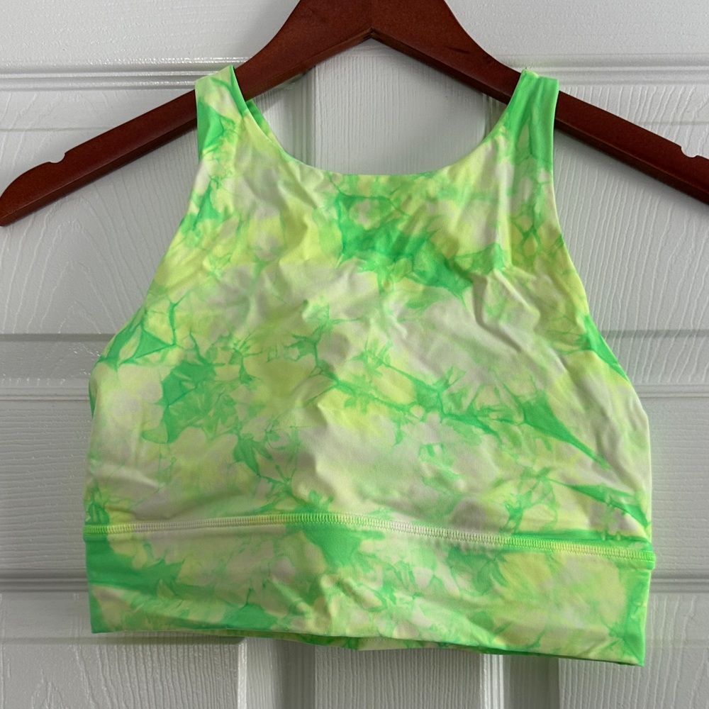 Women's Green Tie-Dye sports bra